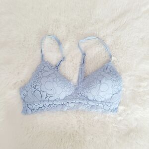 💎AERIE REAL HAPPY WIRELESS LIGHTLY LINED CANDY LACE BRA SIZE 34A